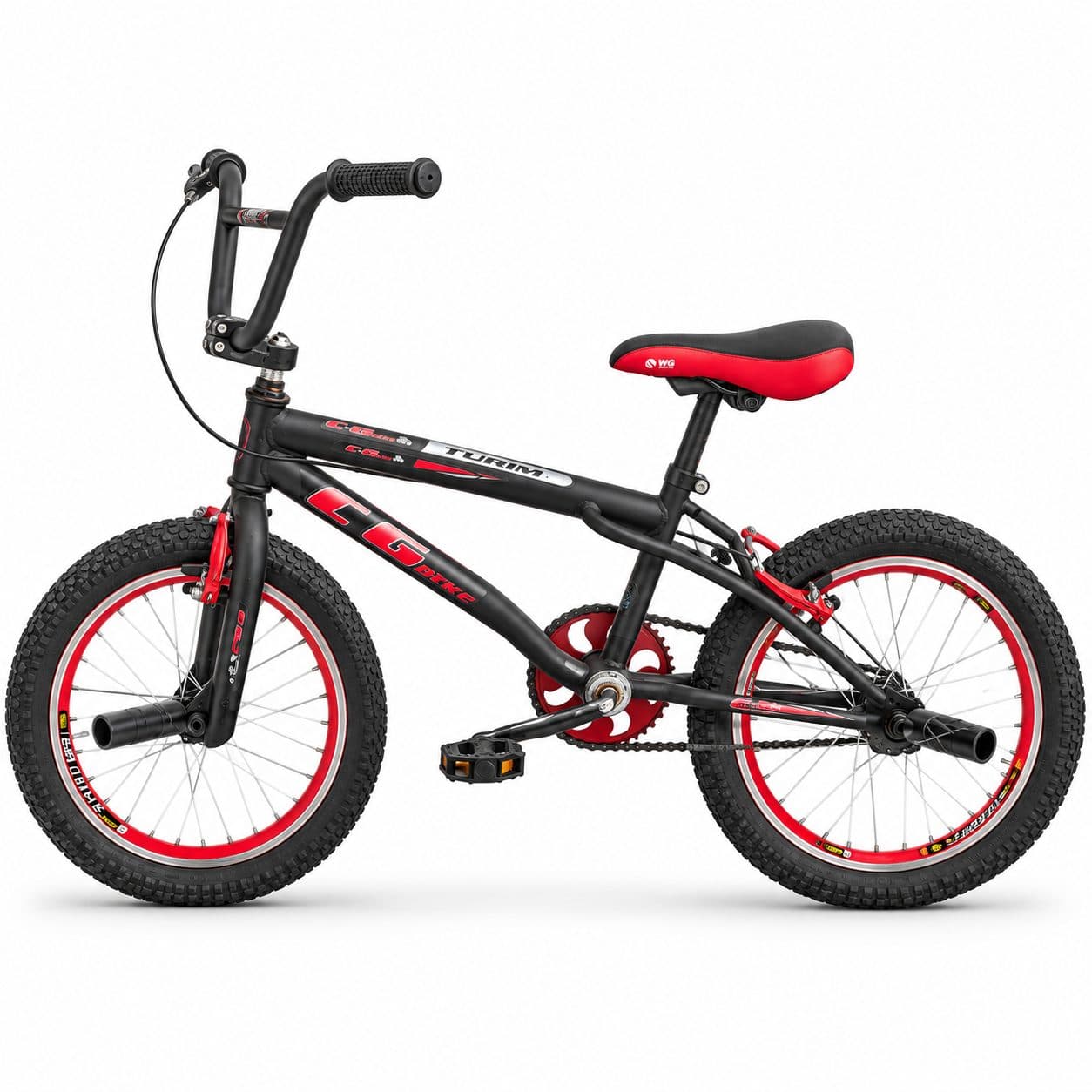 Bicicleta BMX Aro 20 Preta e Vermelha
